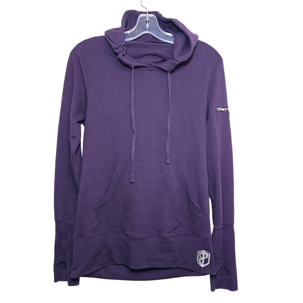 Born Primitive‎ Women's Athleisure Hoodie Sweatshirt XS Purple Open Back Sporty